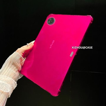 玫紅色vivo pad3平板保護殼適用四角氣囊pad3 pro 2024新款全包防摔vivo pad air 11.5寸透明硅膠pad2紫軟套