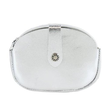 LA BAGAGERIE Demi Lune系列山羊皮半月零錢包(銀)