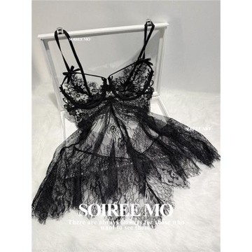 Soiree Mo 多瑙河之夜* 高級感睫毛蕾絲重工花邊純欲風性感睡衣女