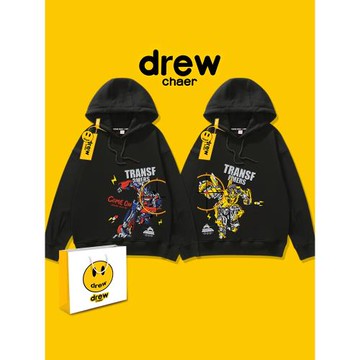 變形金剛擎天柱大黃蜂衛衣兒童男童連帽新款秋冬季衣服加絨潮親子