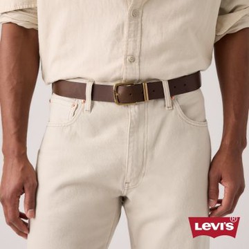 Levi s 真皮皮帶 金屬扣頭 褐色皮帶 人氣新品