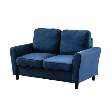 【RICHOME】維多利亞雙人布沙發(紳士藍)麻布(紳士藍)