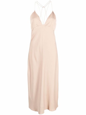 Calvin Klein - plunging V-neck slip dress - women - Spandex/Elastane/Viscose - 38 - Neutrals