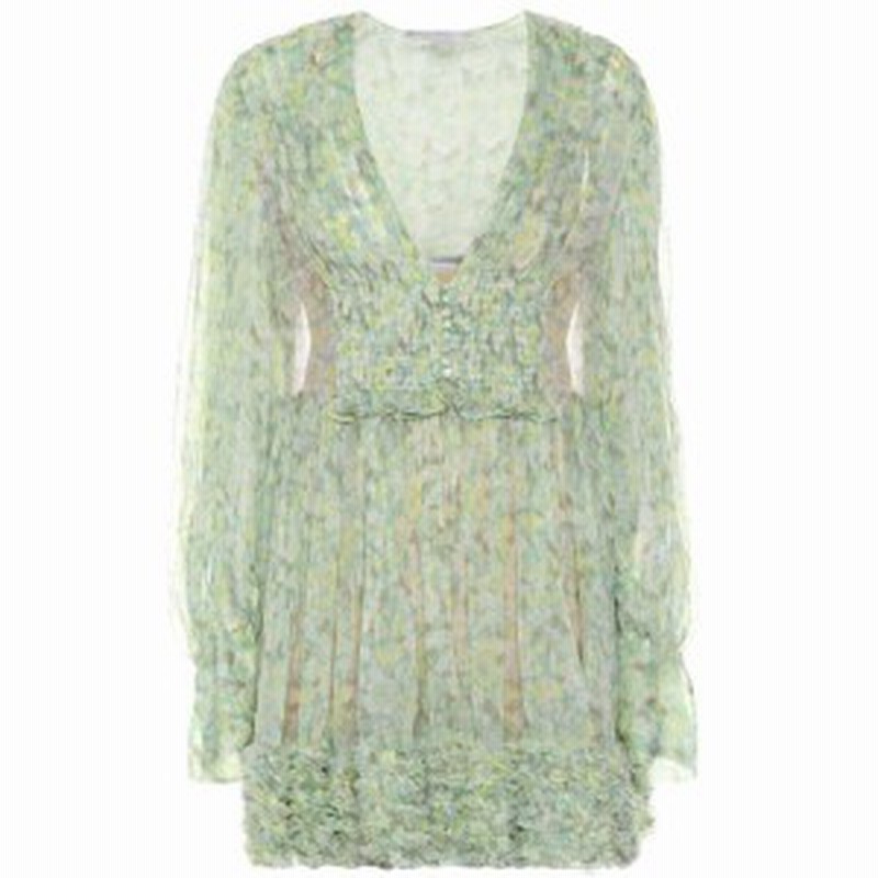 ステラ マッカートニー Stella Mccartney レディース ワンピース ワンピース ドレス Valda Floral Silk Minidress Multi Green 通販 Lineポイント最大6 0 Get Lineショッピング