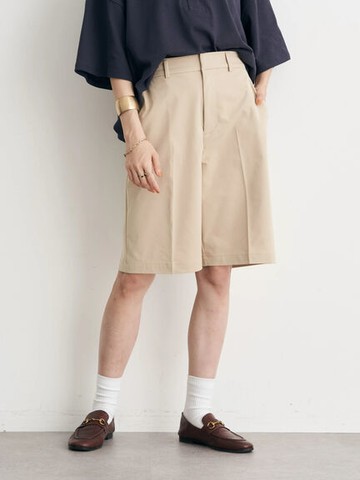 素面打摺奇諾短褲(1N23L0F0440) - earth music&ecology