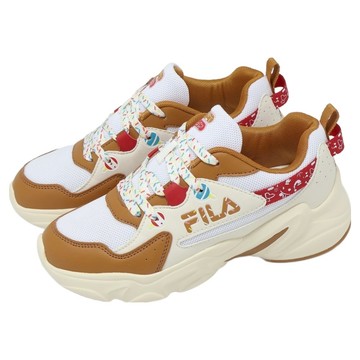 FILA 斐樂 女款 Hidden Tape 9 聖誕節老爹鞋 5J929Y-726  25.5cm  白色 + 棕色