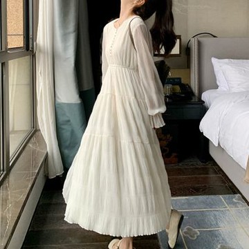 [巴黎精品] 現貨+預購 高級法式長洋裝中長裙洋裝連身裙子A字裙大碼寬鬆休閒女裝-長袖氣質女裙子a1ku41