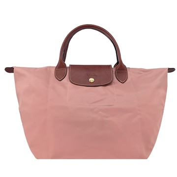 LONGCHAMP LE PLIAGE系列短把再生尼龍摺疊水餃包(中/粉紅茶)