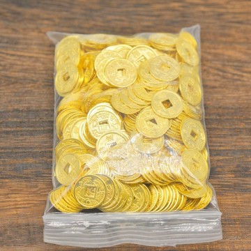 臺灣出貨📣1.4cm金色銅錢招財進寶錢幣手工DIY飾品配件送禮相框發財樹搖錢樹