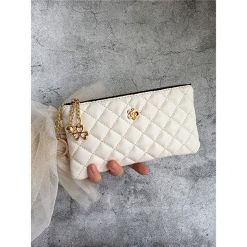 錢包女長款薄手機包新款駕駛證件卡夾山茶花菱格拉鏈零錢袋手拿包