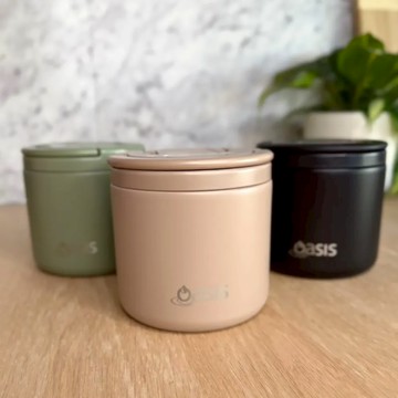 澳洲 Oasis 真空快掀蓋保溫食物罐 500ml - 拿鐵