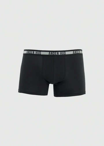 男款XXL_Back to Track．短版變化平口內褲(黑-黑白緊帶)