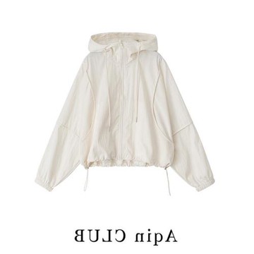 防曬衣女夏季小個子高腰短款氣質薄款透氣百搭寬松連帽風衣外套潮