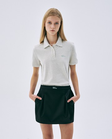 MARDI MERCREDI 修身短POLO衫 燕麥色 經典LOGO 純棉 SLIMFIT SHIRT PIQUET ESSENTIAL