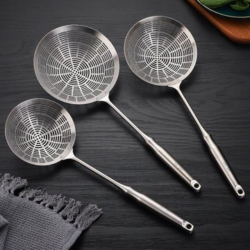 304不銹鋼漏勺家用大號食品級油炸漏網撈面餃子瀝水笊籬長柄撈勺