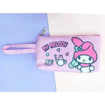 小禮堂 Sanrio 三麗鷗 手提帆布拉鍊筆袋 美樂蒂 帕恰狗