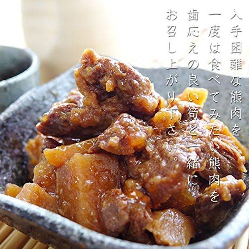 熊肉大和煮70g×4個セット クマのジビエ くまとタケノコの絶妙な味わい 北海道限定商品(生姜入)ご当地缶詰 貴重なクマ肉(熊出没注意)みそ