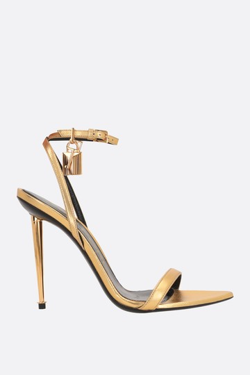 TOM FORD Padlock Pointy laminated leather sandals Woman