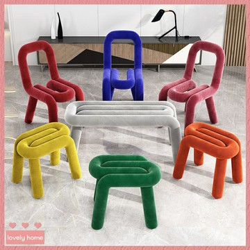 新品❤️免運 北歐彎管椅 ins風網紅椅 傢用餐椅 輕奢舒適梳妝凳 美甲店單人椅子 沙發椅