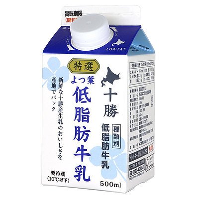 よつ葉乳業 特選よつ葉低脂肪牛乳 500ml