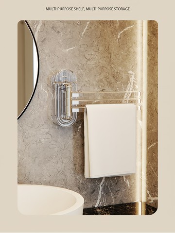 吸盤旋轉抹布架免打孔毛巾架多桿壁掛瀝水架置物架掛架吸盤式掛桿