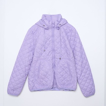 CLL巧玲瓏 菱格壓紋剪裁鋪棉連帽外套 3067510