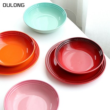 酷彩高溫陶瓷餐具早餐燕麥碗多色水果沙拉湯碗菜碗面碗湯盤