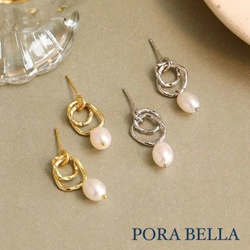 【Porabella】925純銀珍珠耳環 淡水珍珠輕奢氣質珍珠耳環 金色銀色穿洞式耳環 Pearl Earrings-廠商直送