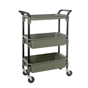 【Trusco】三層作業台車托盤組-軍綠TWR4TSETMOD+TWR4HSET