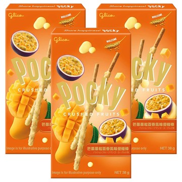 glico 格力高 Pocky 百奇 芒果果粒百香風味優格棒  38g  3盒