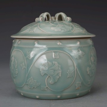 宋龍泉窯青釉蓋罐 仿古瓷器古董古玩老貨八大名窯收藏真品