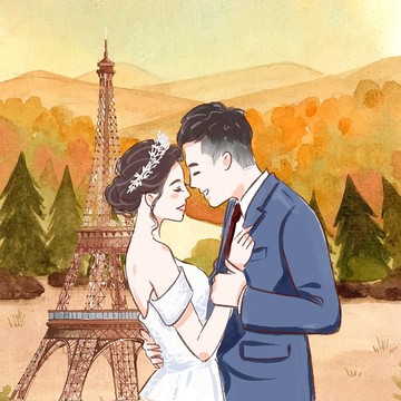 【客製似顏繪】手繪人像 情侶婚紗婚照 韓式畫風 ⋯HG韓風半身⋯