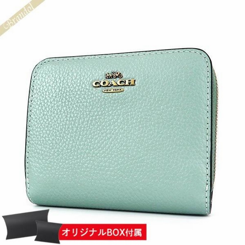 て*ー様 COACH マネークリップ ぺプルレザー ライトブルー コーチ　財布 て*ー様 COACH マネークリップ ぺプルレザー ライトブルー