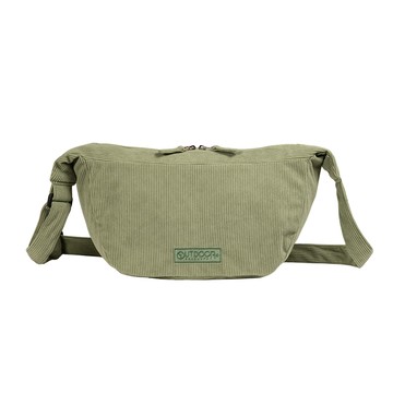 【OUTDOOR】慢活宣言燈心絨側背包-綠色 OD263126GR