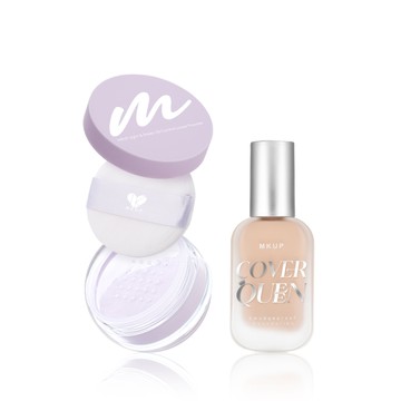 MKUP 美咖【新品上市】零油光輕透氧氣蜜粉+(絕對遮瑕持久粉底液/絕對水光持久粉底液) 擇一