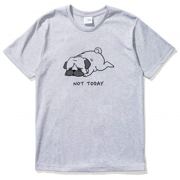 Not Today Pug 男女短袖T恤 灰色 巴哥 哈巴狗 法鬥 狗 犬 動物 美國棉