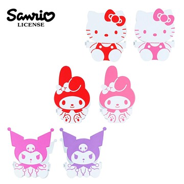 【日本正版】三麗鷗 造型鋼夾 2入組 造型夾 夾子 文具夾 凱蒂貓 美樂蒂 酷洛米