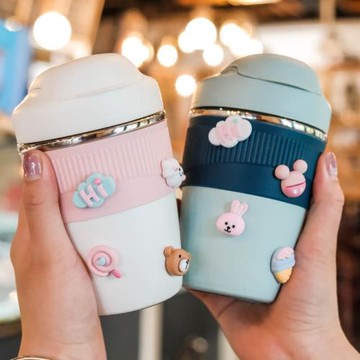 小巧迷你不銹鋼保溫杯咖啡杯簡約便攜吸管杯出行便攜上班族咖啡杯