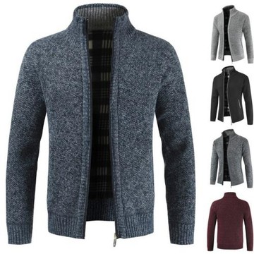men sweater winter warm knitted cardigan man coats長袖開衫男