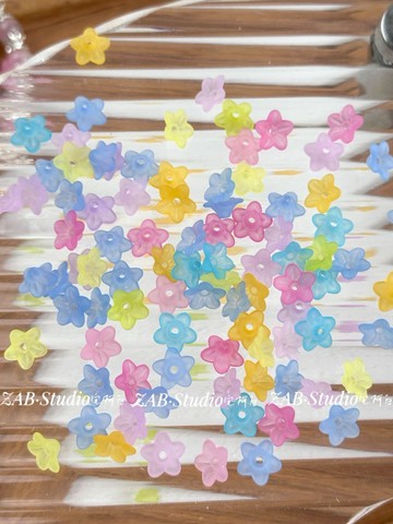 串珠手作💎 磨砂鈴蘭花馬蹄花亞克力散珠串珠手作diy材料手鍊項鍊飾品配件 珠珠材料 串珠DIY  手作材料
