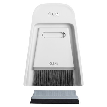 AHOYE 迷你掃把套裝 簸箕 + 刮水器 桌面清潔  灰白色  1組