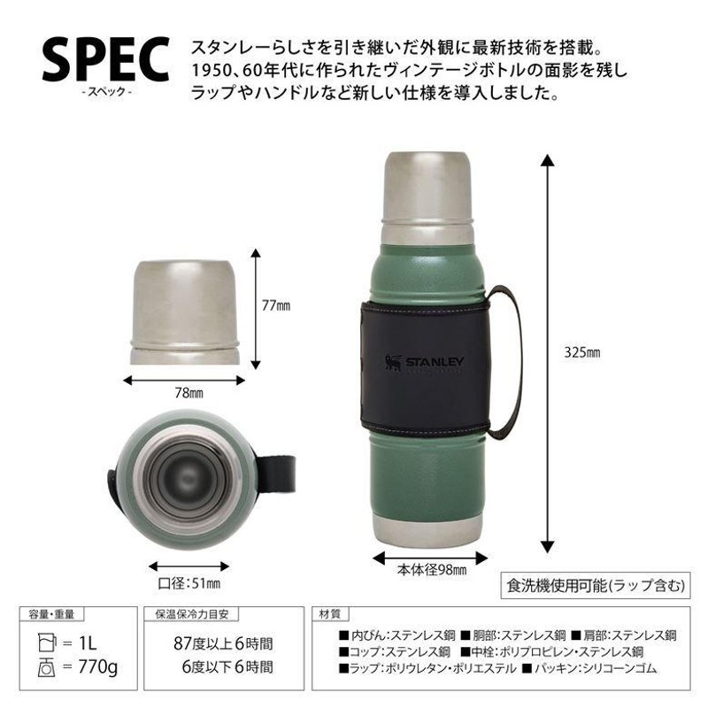 スタンレー 水筒 真空 ウォーターボトル STANLEY 日本正規品 1リットル