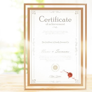 FOSO 玻璃獎狀框 A4 簡約時尚 適用多種證書獎狀  雙邊金色  1個