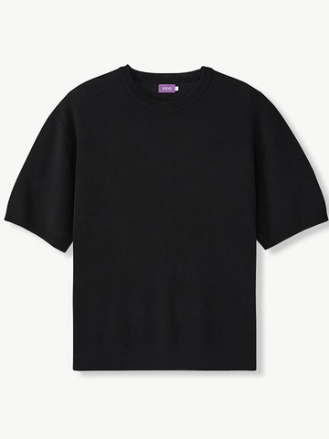 Round Knit Sweater _ Black