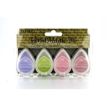 【TSUKINEKO 日本月貓】粉彩水滴印台四色組 花盆