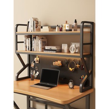 桌面置物架辦公書桌多層書架鐵藝桌上學生電腦桌上收納洞洞板書架