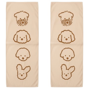 沐慕家居 純棉吸水毛巾  米底咖字狗狗  2個