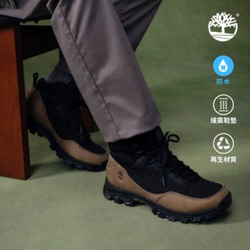 Timberland官方旗艦 男款黑色防水中筒健行鞋|A6CH5EJT