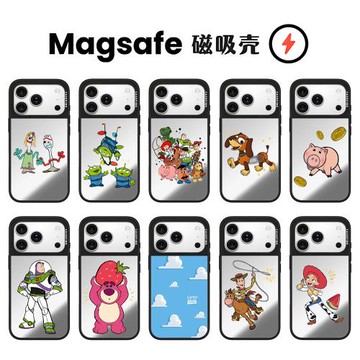 Magsafe磁吸玩具總動員17Promax手機殼鏡面Air適用16Pro草莓熊蘋果15胡迪防摔iPhone14pm巴斯光年男女保護套