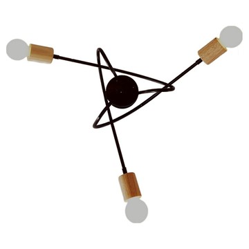 Honey Comb 北歐工業風原木半吸頂三燈 KC2360-80 60x40cm 自然溫潤 自由搭配燈泡  1入